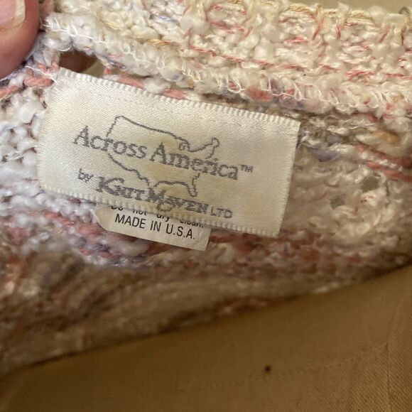 Vtg 80s Knit Maven Across America PASTELS Knit SS Sweater Top Shirt Medium - Picture 6 of 6